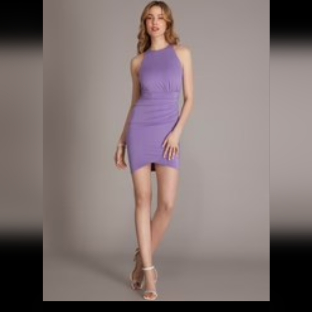 Le Chateau Elegant Purple Halter Dress